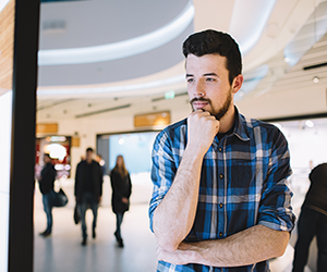 A man making a decision